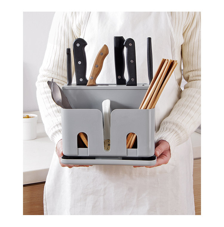 Plastic Kitchen Knife Inserting Storage Rack Chopstick and Spoon Storage Rack Toolframe Kitchen Knife Rack Knife Holder