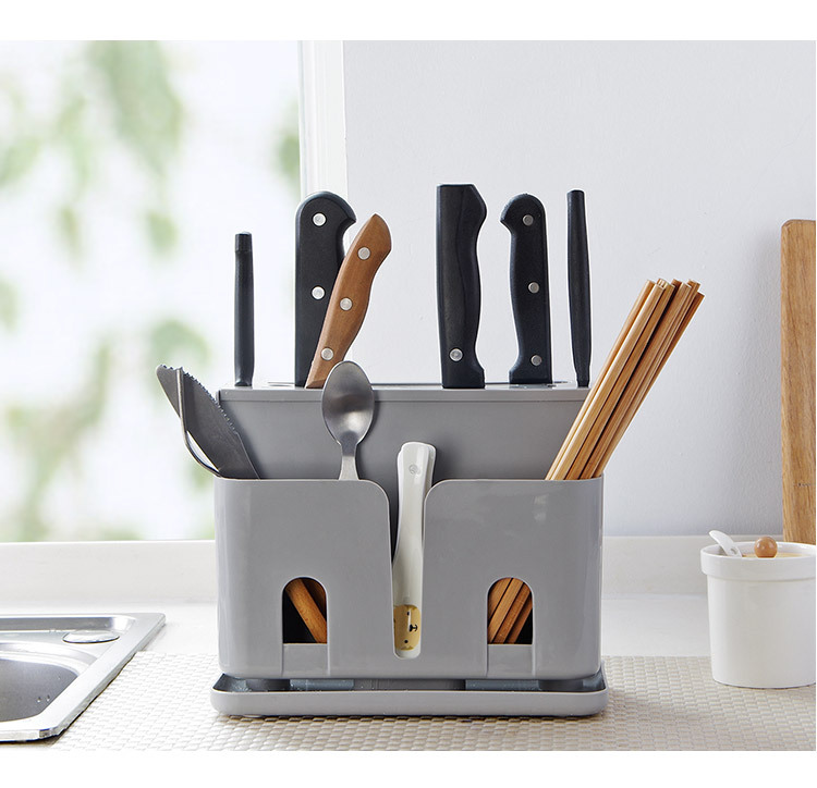 Plastic Kitchen Knife Inserting Storage Rack Chopstick and Spoon Storage Rack Toolframe Kitchen Knife Rack Knife Holder