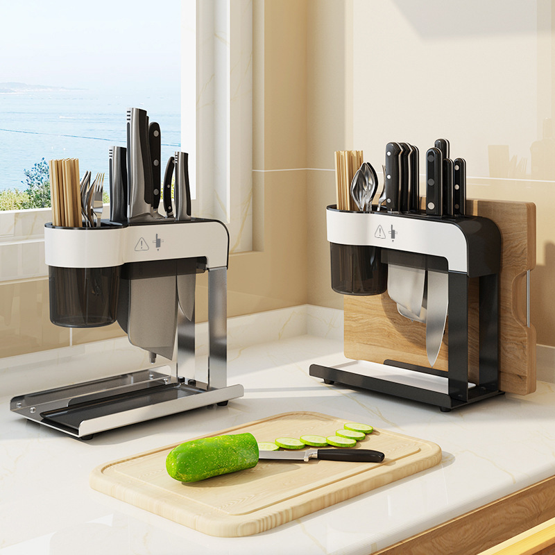 Organizing Holder Kitchen Knife Holder Rack Chopsticks Chopping Board Toolframe Stainless Steel Kitchen Knife Holder