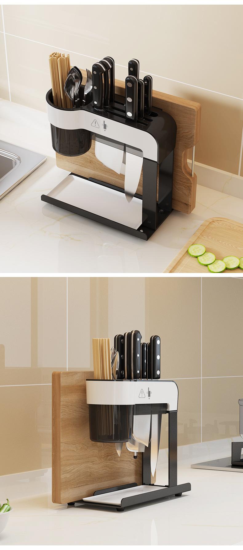 Organizing Holder Kitchen Knife Holder Rack Chopsticks Chopping Board Toolframe Stainless Steel Kitchen Knife Holder