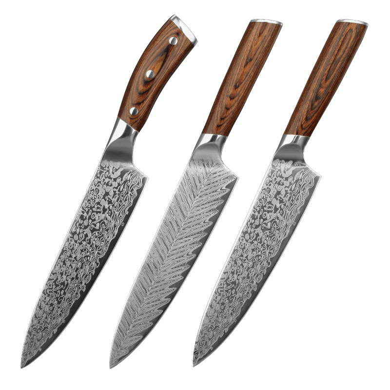 Damascus Pattern Steel Kitchen Knife German Stainless Steel Kitchen Knife Sushi Home Western Chef Knife Super Fast Sharp