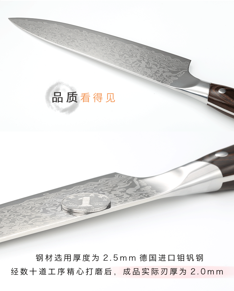 Damascus Pattern Steel Kitchen Knife German Stainless Steel Kitchen Knife Sushi Home Western Chef Knife Super Fast Sharp