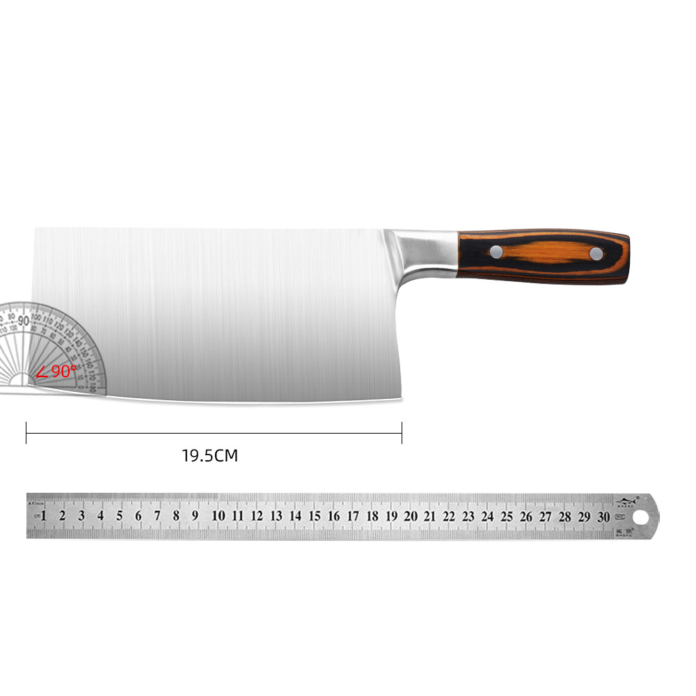 Steel Kitchen Knife MultiFunctional Meat Cutting Slicing Knife HandPolished Steel Head Color Wood Handle Kitchen Knife