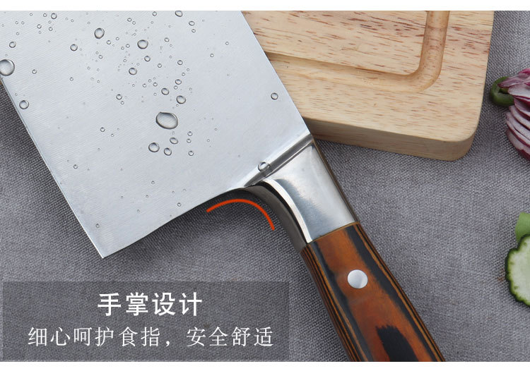 Steel Kitchen Knife MultiFunctional Meat Cutting Slicing Knife HandPolished Steel Head Color Wood Handle Kitchen Knife