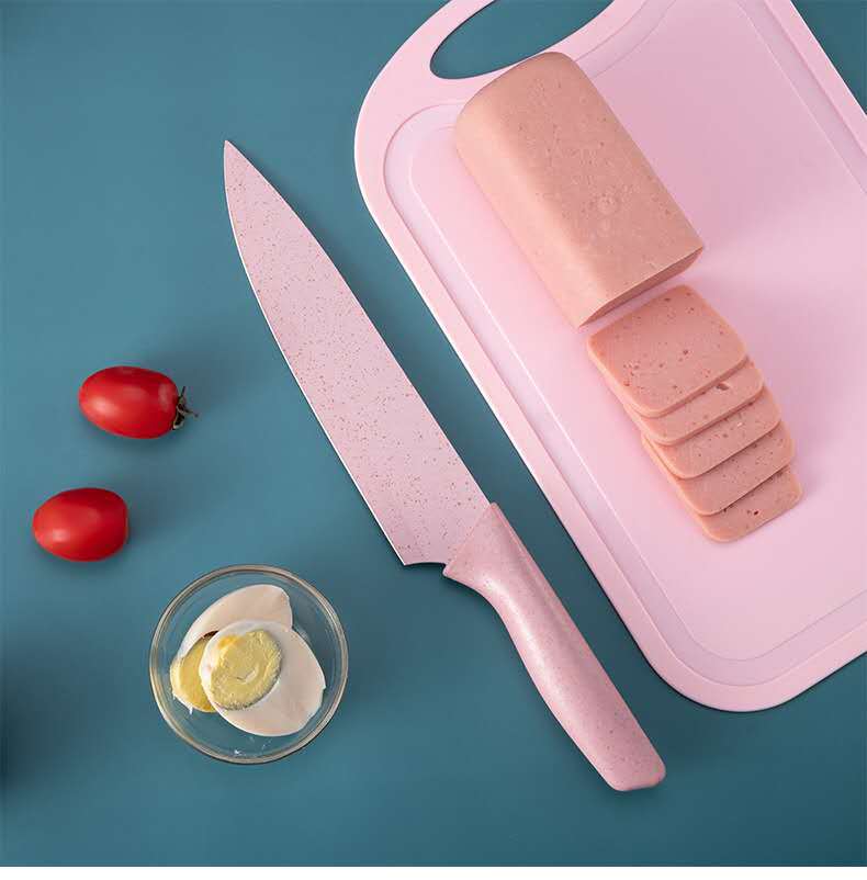 Colored Wheat Orange Rod Knife Set Household Kitchen Knife Stainless Steel Kitchen Knife Set Gift Knife Set in Stock