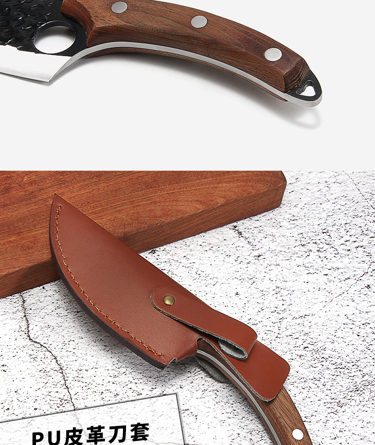 Hammer Pattern Slaughter Chef Knife Chinese Forging Kitchen Knife Household Bone Cutting Pick Bones Meat Cutting Knife