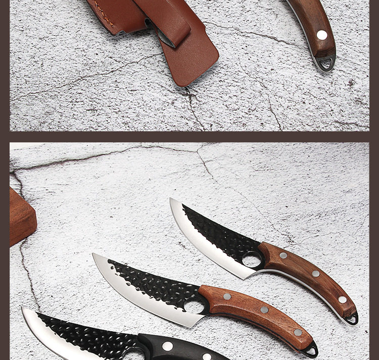 Hammer Pattern Slaughter Chef Knife Chinese Forging Kitchen Knife Household Bone Cutting Pick Bones Meat Cutting Knife
