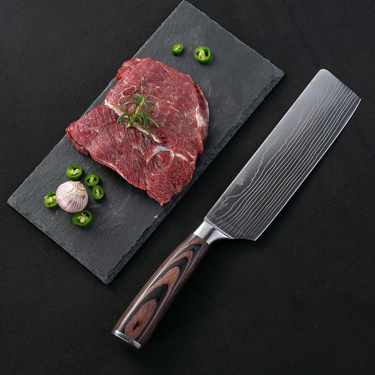 Chef Knife Japanese Knife Bread Knife Slicing Knife Fruit Knife Boning Knife Color Wooden Handle Kitchen Knife Set