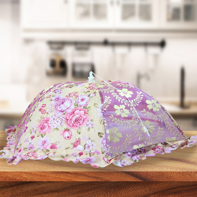 Anti-Fly Anti-Fouling Table Cover Food Cover 2019 Summer Fashion Lace Fabric Folding Dish Cover Factory Supply