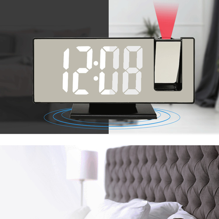Projection Alarm Clock 2022 New Table Clock Student Creativity Desktop Mirror Led Digital Electronic Clock Cross-Border