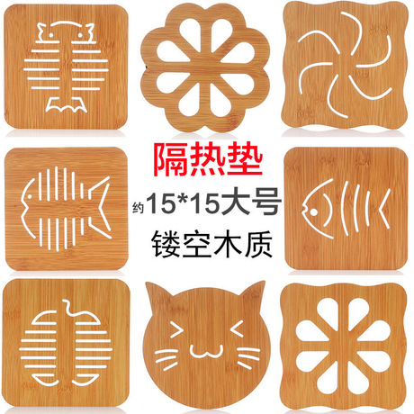Wooden place mat heat mat Creative table mat plate mat household iron proof pot mat casserole bowl mat coasters