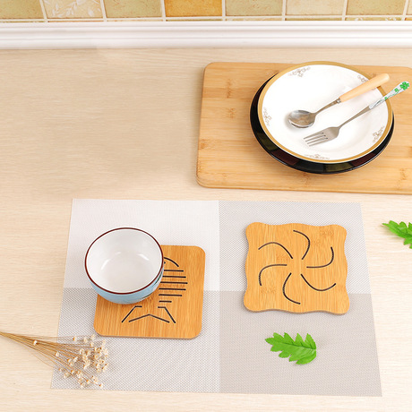 Wooden place mat heat mat Creative table mat plate mat household iron proof pot mat casserole bowl mat coasters