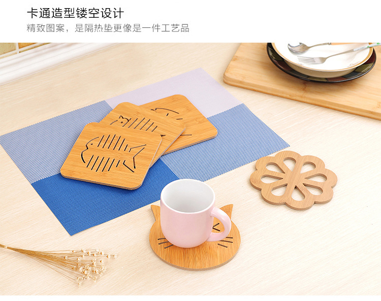 Wooden place mat heat mat Creative table mat plate mat household iron proof pot mat casserole bowl mat coasters