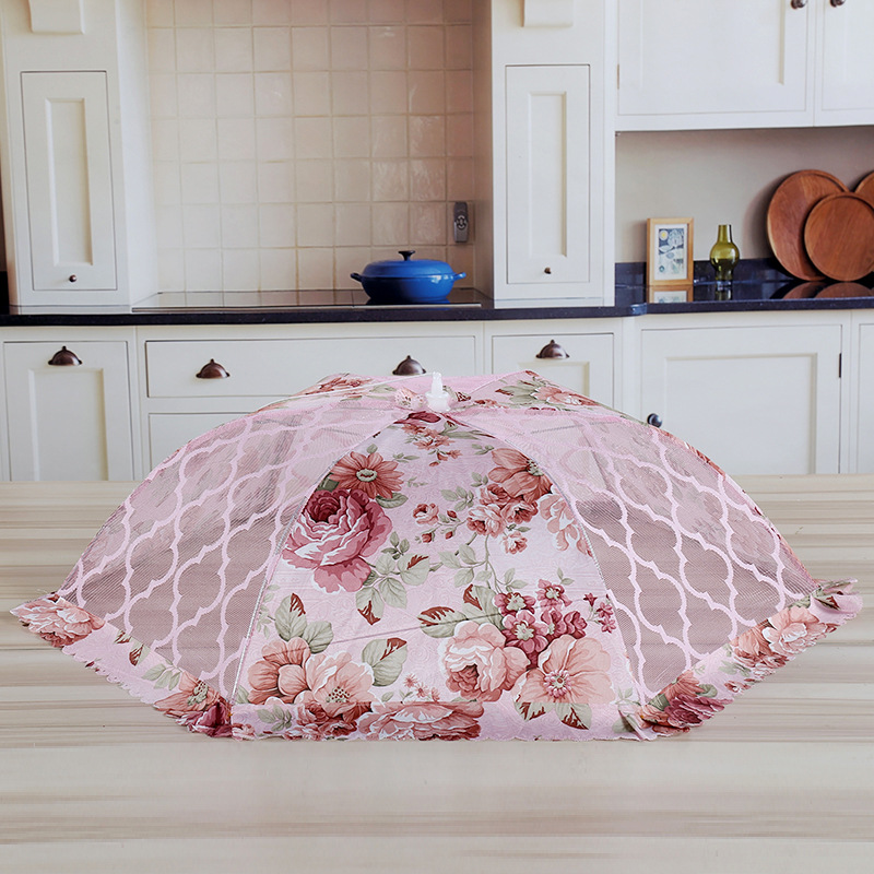 Natural Home 2019 Hot 20-Inch Lace Folding Vegetable Cover Dining Table Fly-Proof Food Cover Dust Cover Factory Wholesale