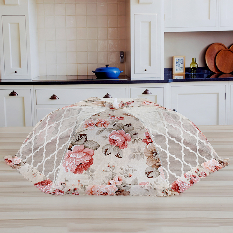 Natural Home 2019 Hot 20-Inch Lace Folding Vegetable Cover Dining Table Fly-Proof Food Cover Dust Cover Factory Wholesale