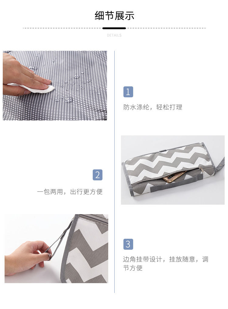 Baby Portable Diaper Changing Waterproof Mattress Cover Packs Multi-Functional Baby Diaper Changing Table Anti-Maternal and Child Supplies Travel Cross-Border