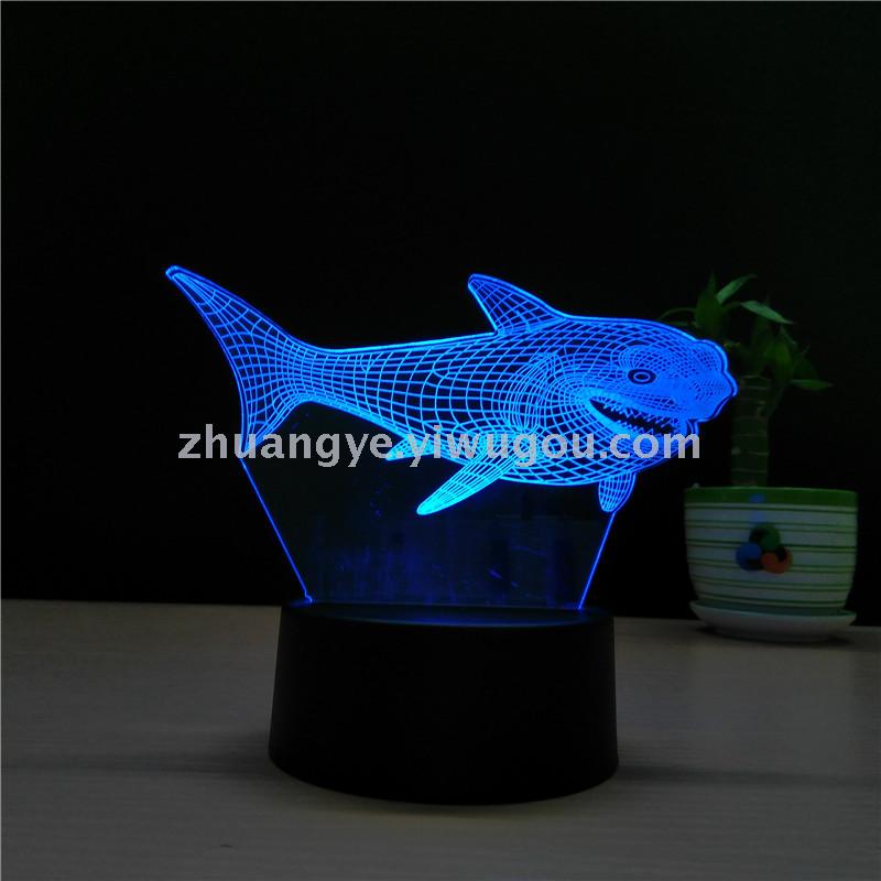 3D LED Table Lamps Desk Lamp Light Dining Room Bedroom Night Stand Living Glass Small Modern Next shark dolphin 9