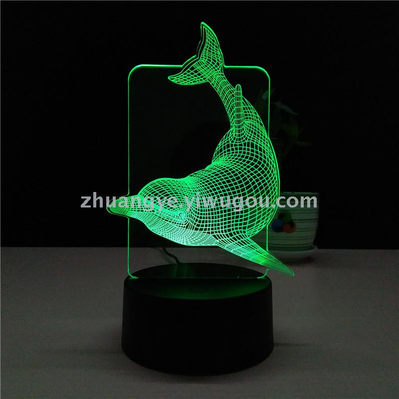 3D LED Table Lamps Desk Lamp Light Dining Room Bedroom Night Stand Living Glass Small Modern Next shark dolphin 9