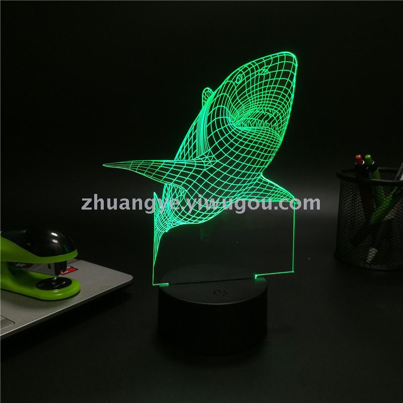 3D LED Table Lamps Desk Lamp Light Dining Room Bedroom Night Stand Living Glass Small Modern Next shark dolphin 9