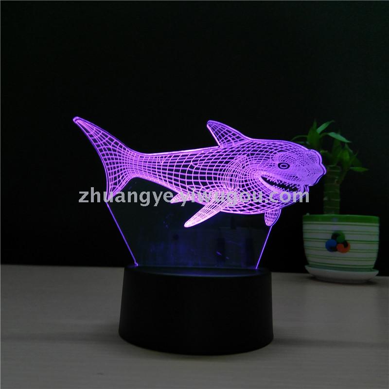 3D LED Table Lamps Desk Lamp Light Dining Room Bedroom Night Stand Living Glass Small Modern Next shark dolphin 9