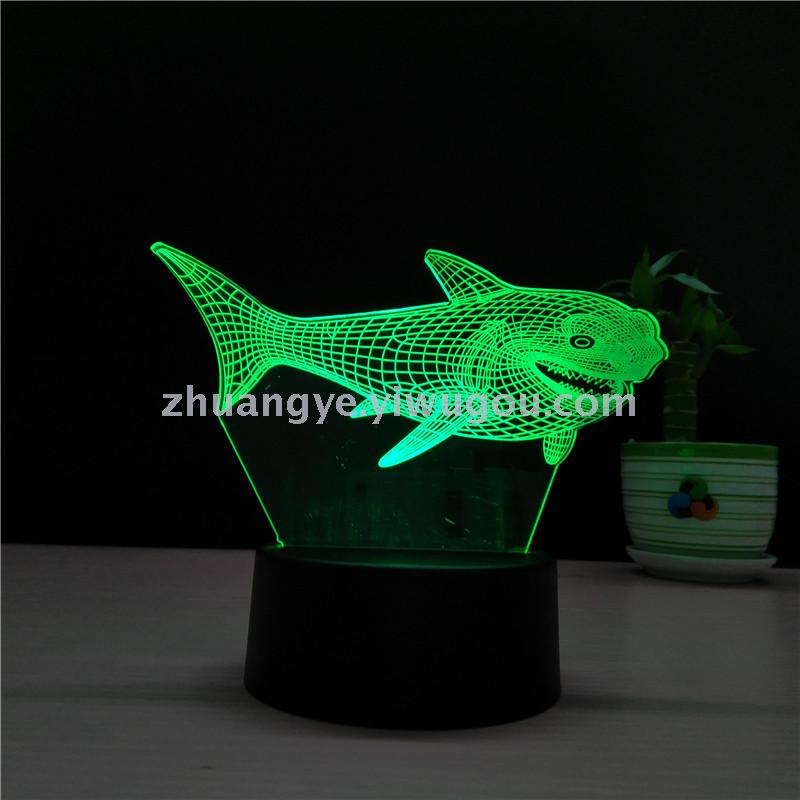3D LED Table Lamps Desk Lamp Light Dining Room Bedroom Night Stand Living Glass Small Modern Next shark dolphin 9