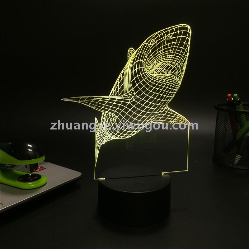 3D LED Table Lamps Desk Lamp Light Dining Room Bedroom Night Stand Living Glass Small Modern Next shark dolphin 9