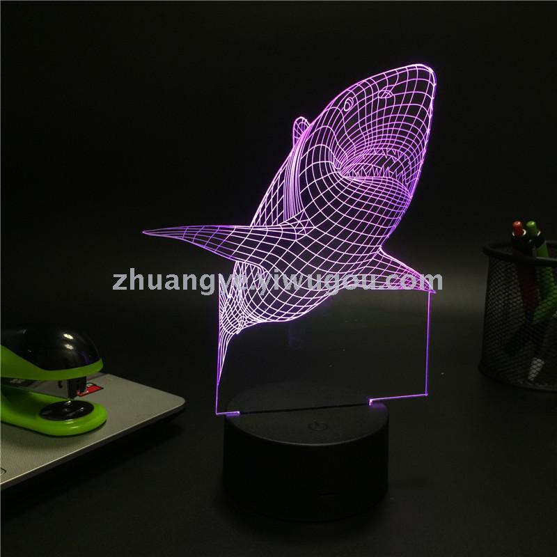 3D LED Table Lamps Desk Lamp Light Dining Room Bedroom Night Stand Living Glass Small Modern Next shark dolphin 9