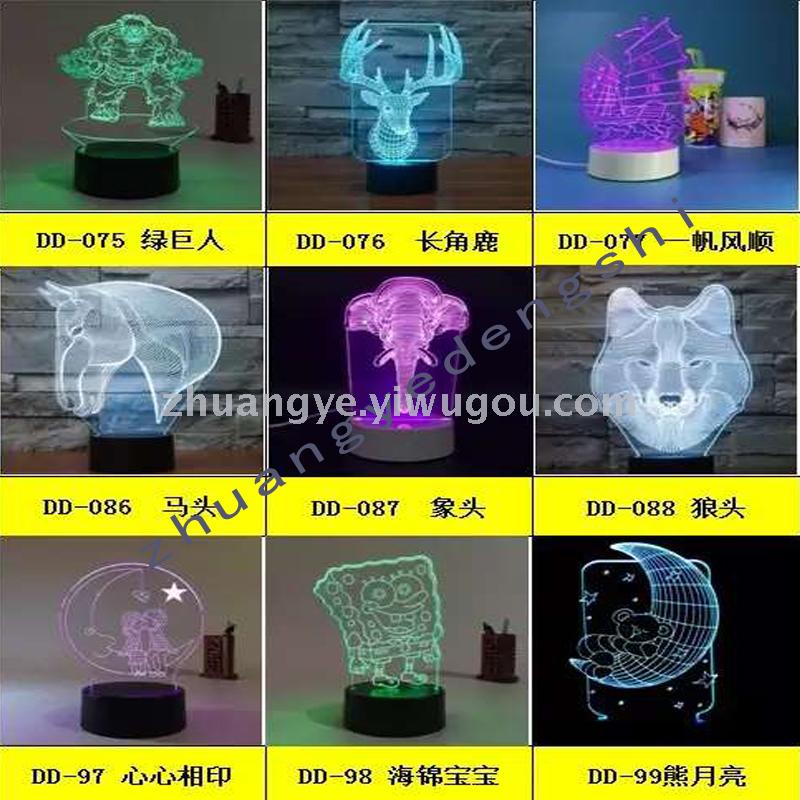 3D LED Table Lamps Desk Lamp Light Dining Room Bedroom Night Stand Living Glass Small Modern Next shark dolphin 9