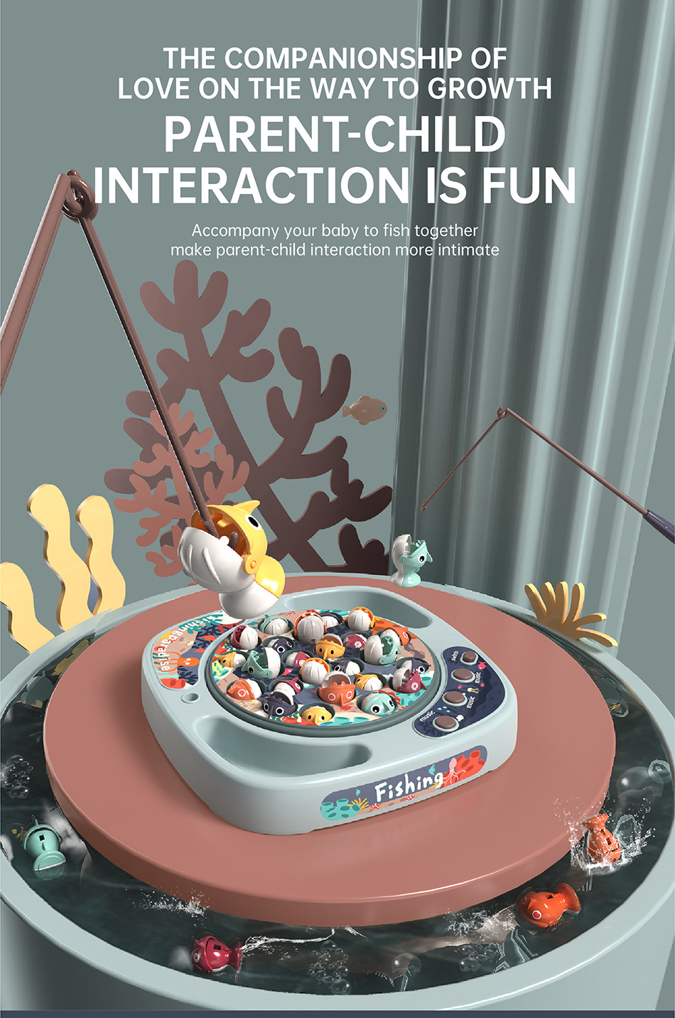 Electric Rotating Loop Fishing Table Set Early Education Competition Fishing Plate Sound and Light Interactive Toys Electric Rotating Loop Fishing Table Set Early Education Competition Fishing Plate Sound and Light Interactive Toys