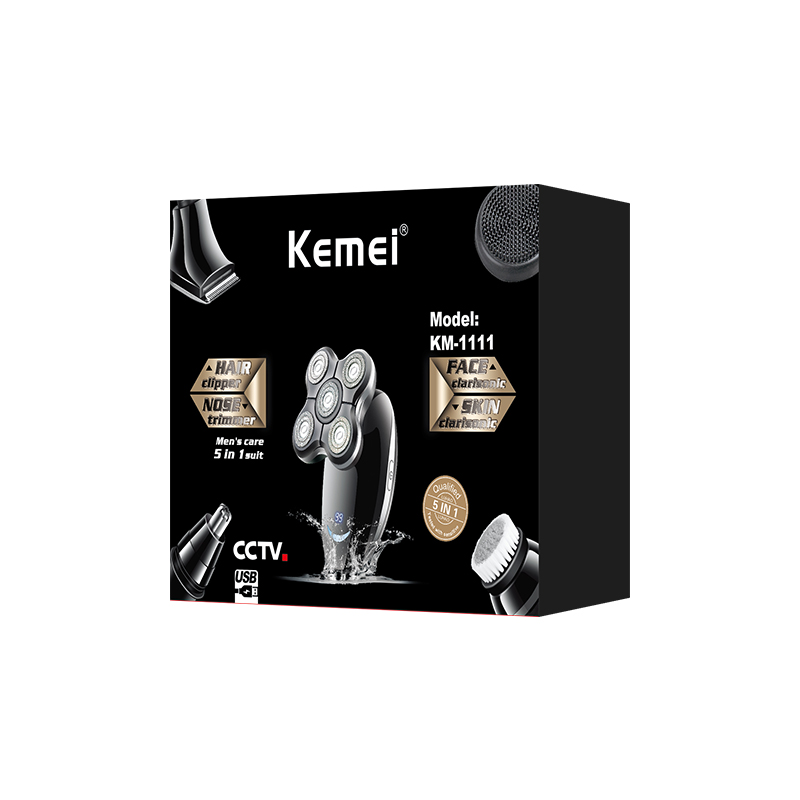 Cross-Border Factory Direct Supply Shaver Kemei KM-1111 Household Male USB Rechargeable Shaving Kit Wholesale