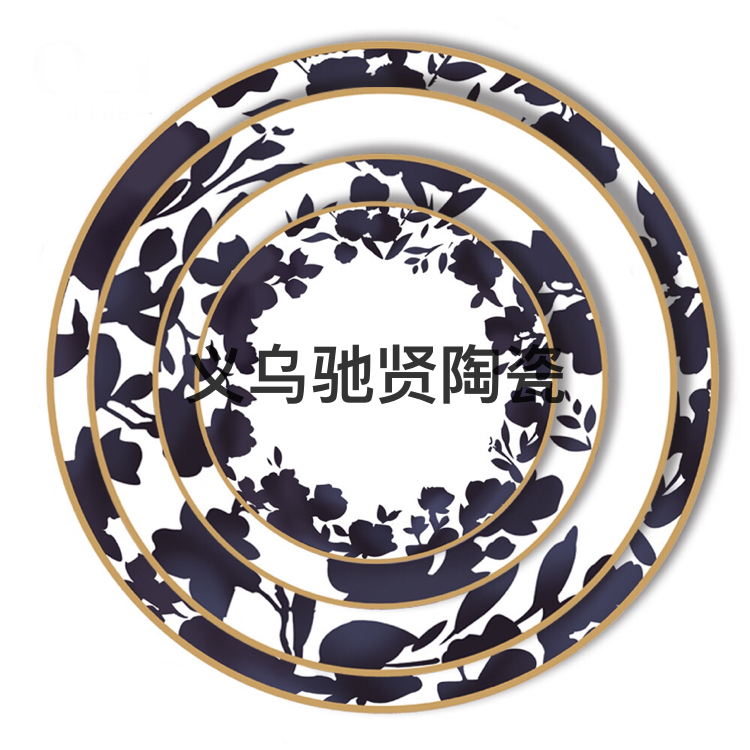 High Bone China Dish Ceramic Plate Western Cuisine Plate Hotel Table Display Tableware Daily Consumer Goods