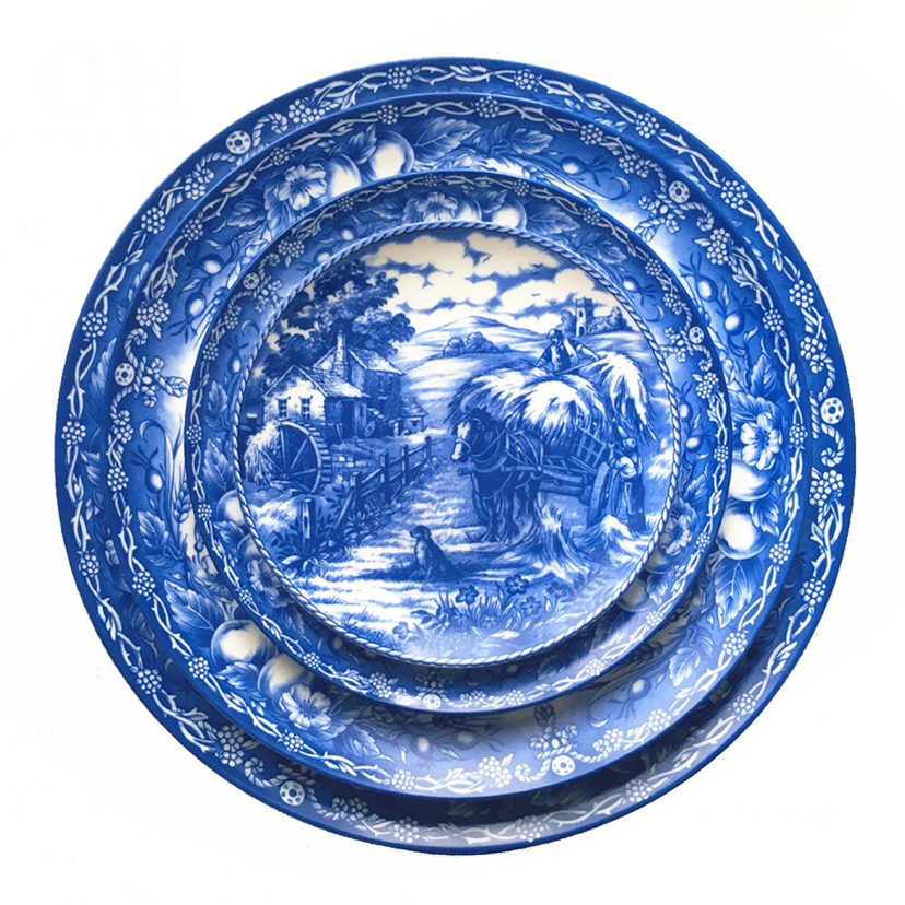 High Bone China Cutlery Tray Ceramic Western Cuisine Plate Table Decoration Large Tray Household Daily Tableware Cake Plate