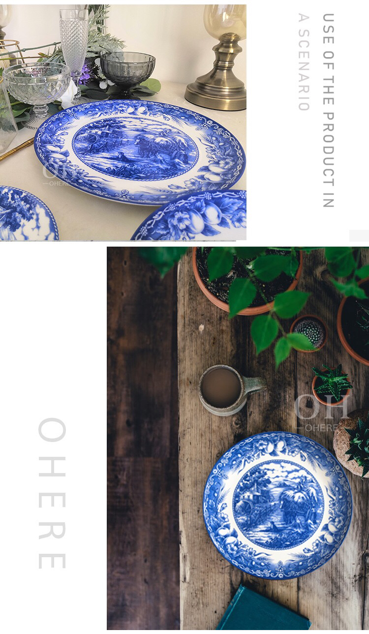 High Bone China Cutlery Tray Ceramic Western Cuisine Plate Table Decoration Large Tray Household Daily Tableware Cake Plate