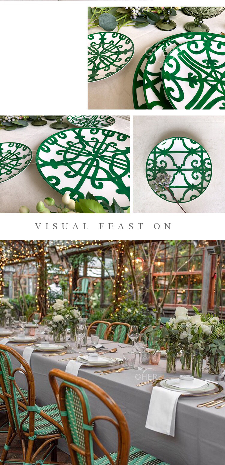 High Bone Porcelain Plate Ceramic Tableware Western Food Plate Hotel Table Setting Large Tray Cake Fruit Plate High Bone Porcelain Plate Ceramic Tableware Western Food Plate Hotel Table Setting Large Tray Cake Fruit Plate