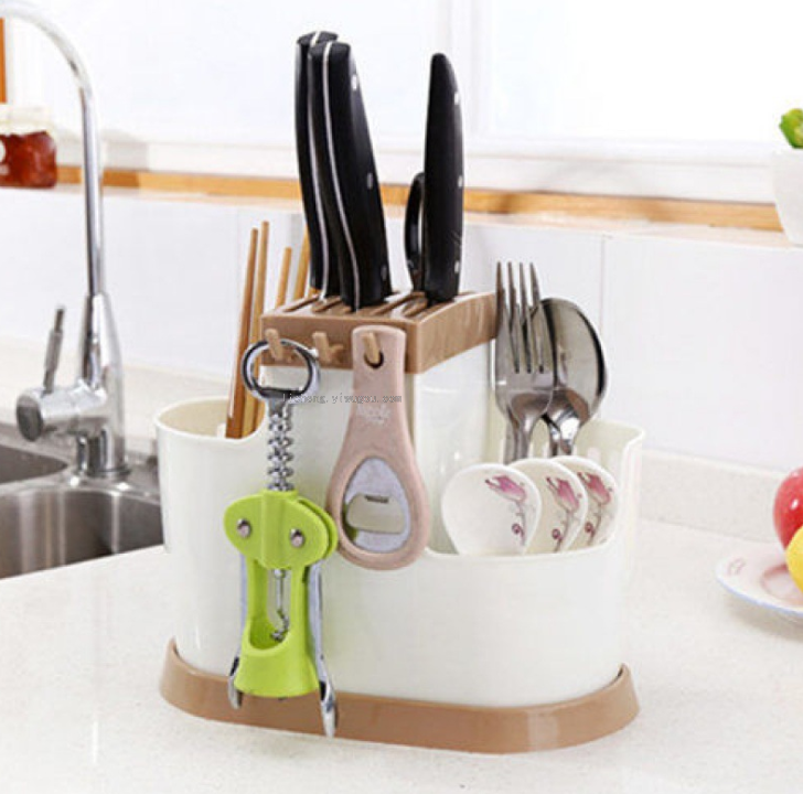 Multifunctional Plastic Chopsticks Cage Drain Chopsticks Tube Kitchen Supplies Knife Holder Tableware Drainer Household Chopsticks Shelf