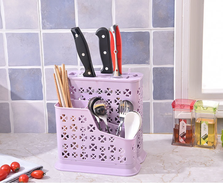 Multifunctional Plastic Chopsticks Cage Drain Chopsticks Tube Kitchen Supplies Knife Holder Tableware Drainer Household Chopsticks Shelf