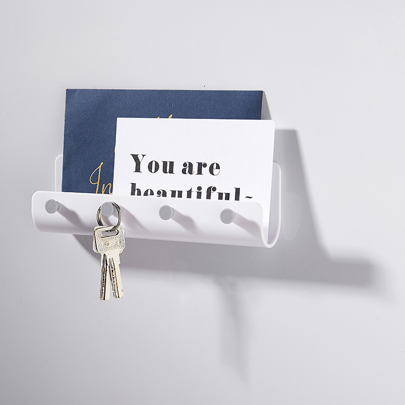 Simple U-type wall - mounted Object hook with 4-hook storage Rack Home Creative multi-purpose key hook
