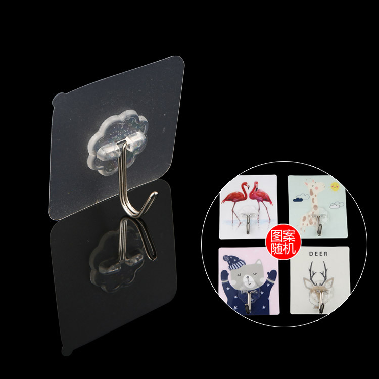 Bathroom plastic multipurpose transparent strong nontrace adhesive hook kitchen wall as nonpunch nonnail adhesive hook