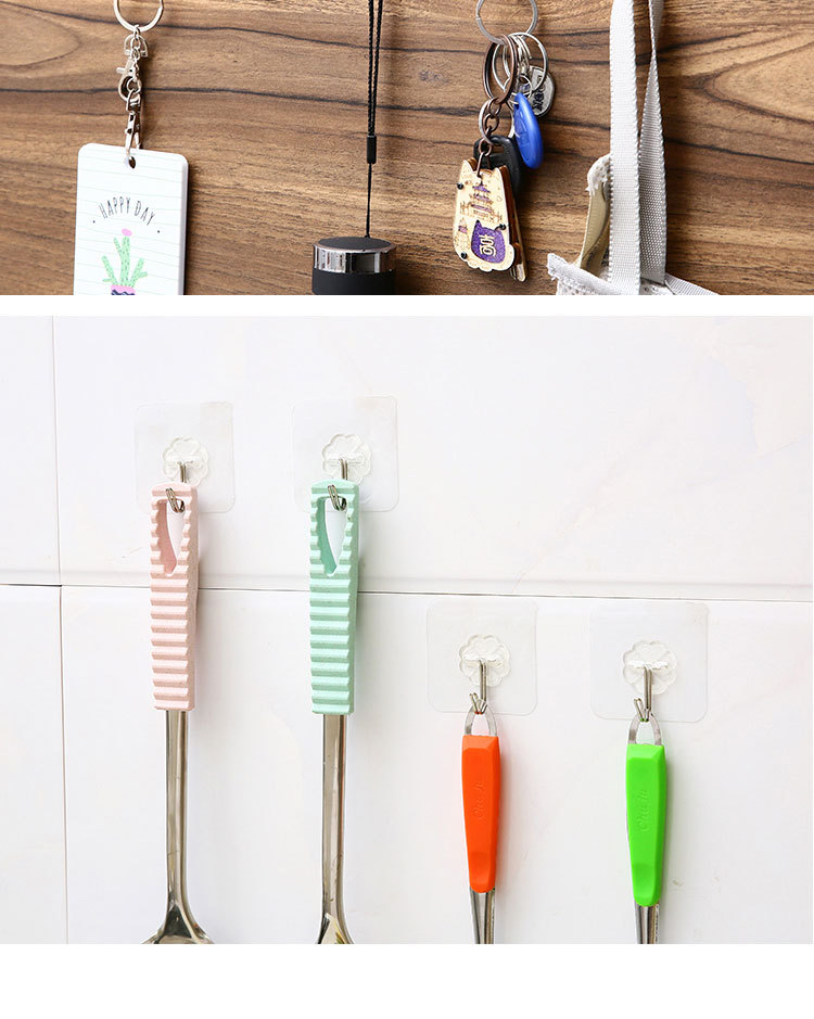 Bathroom plastic multipurpose transparent strong nontrace adhesive hook kitchen wall as nonpunch nonnail adhesive hook