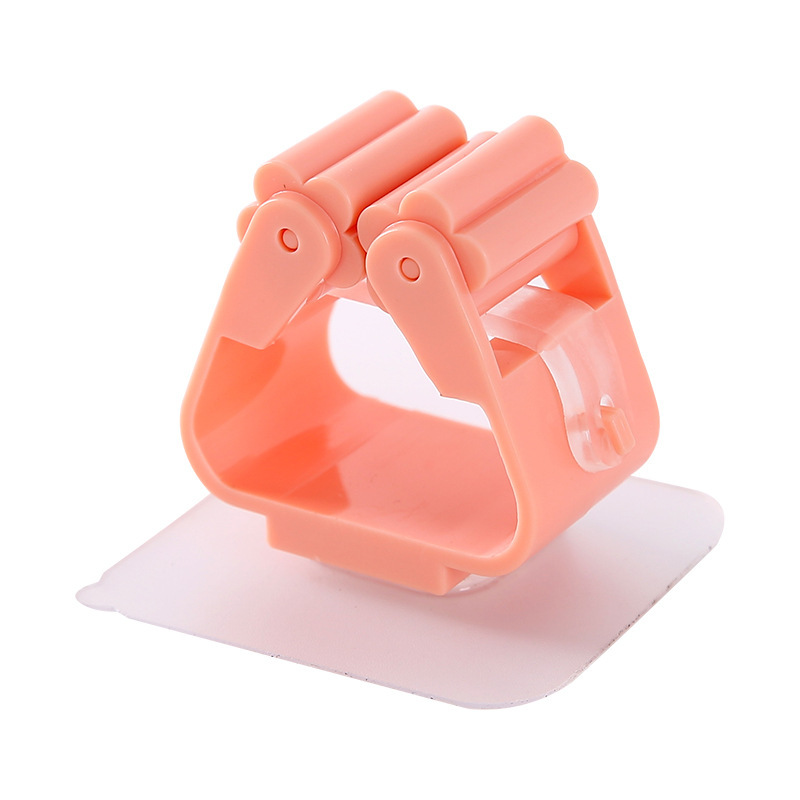 Seamless Mop Clip Hole-Free Broom Rack Hook Card Slot Strong Seamless Bathroom Wall Hanging Storage Rack T