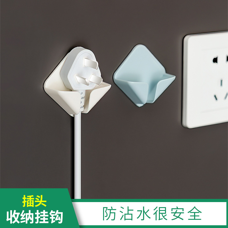 Plug Hook Hole-Free Strong Power Plug Wholesale Transparent Paste Wire Kitchen Socket Storage Rack Creative Plug Hook Hole-Free Strong Power Plug Wholesale Transparent Paste Wire Kitchen Socket Storage Rack Creative