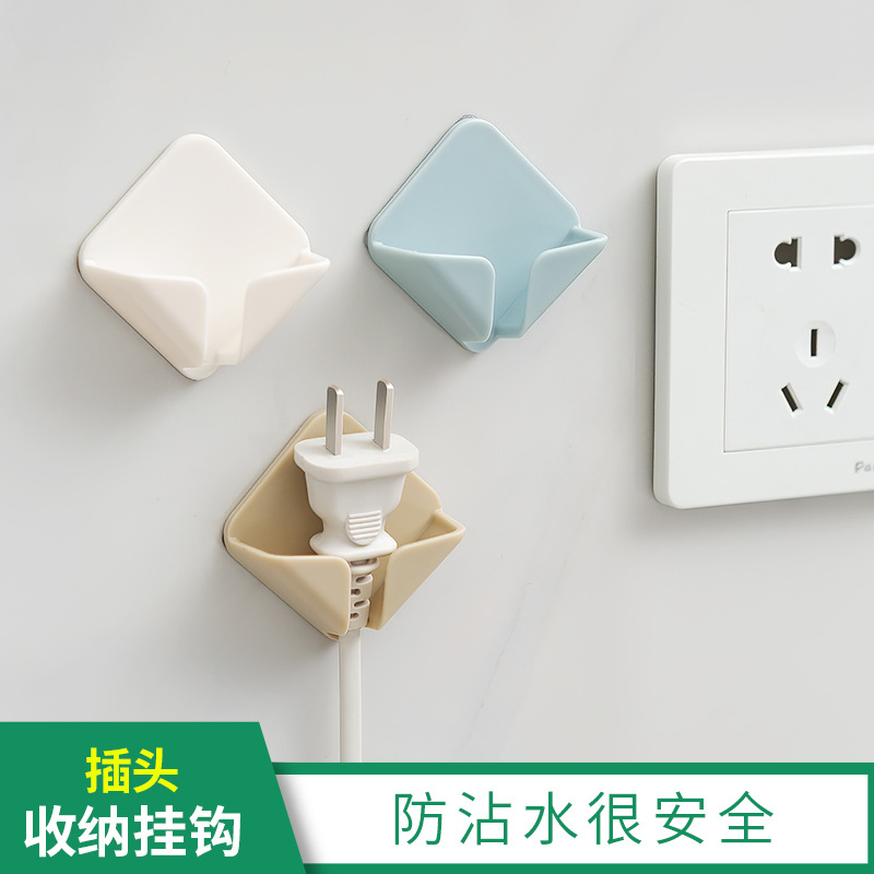 Plug Hook Hole-Free Strong Power Plug Wholesale Transparent Paste Wire Kitchen Socket Storage Rack Creative Plug Hook Hole-Free Strong Power Plug Wholesale Transparent Paste Wire Kitchen Socket Storage Rack Creative