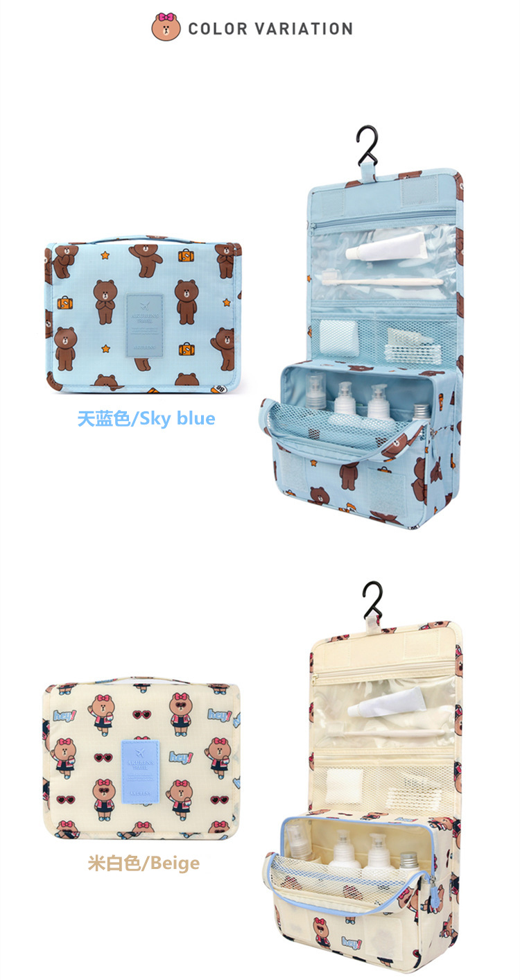 version of the men's and women's hook on business trips wash bag waterproof travel largecapacity cartoon cute makeup bag version of the men's and women's hook on business trips wash bag waterproof travel largecapacity cartoon cute makeup bag