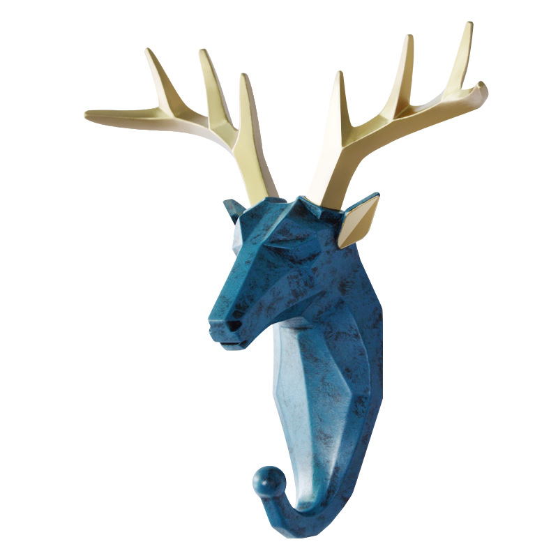 Nordic Creative Animal hook without hole deer head hanging coat hook wall After the door Key Wall Hanging Rack Single