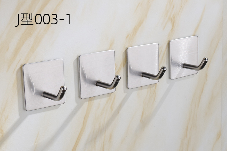 Kitchen and bathroom non staple metal coat and hat hook creative sticky hook stainless steel non punch hook single hook
