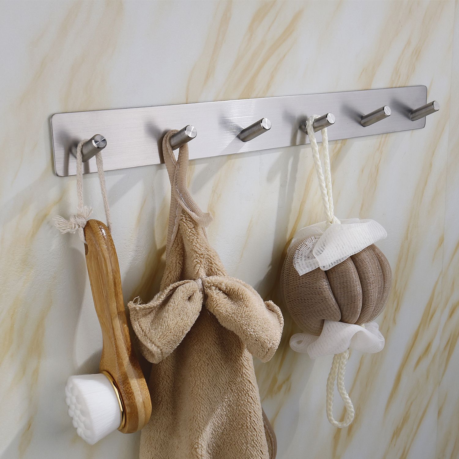 Kitchen and bathroom non staple metal coat and hat hook creative sticky hook stainless steel non punch hook single hook