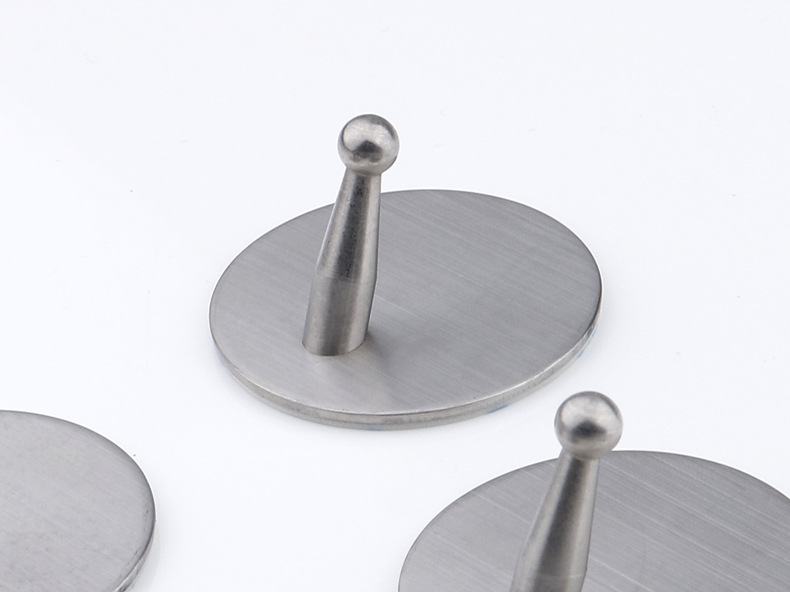 Kitchen and bathroom non staple metal coat and hat hook creative sticky hook stainless steel non punch hook single hook