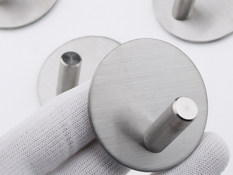 Kitchen and bathroom non staple metal coat and hat hook creative sticky hook stainless steel non punch hook single hook