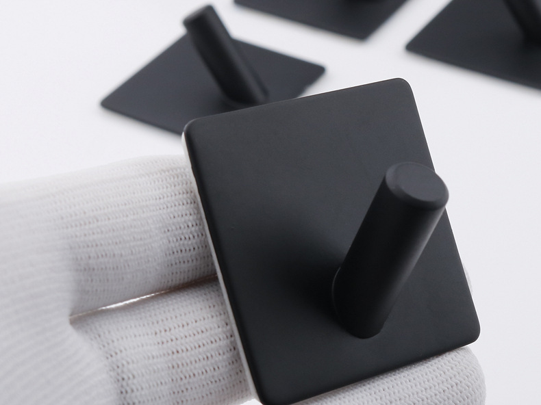 Kitchen and bathroom non staple metal coat and hat hook creative sticky hook stainless steel non punch hook single hook