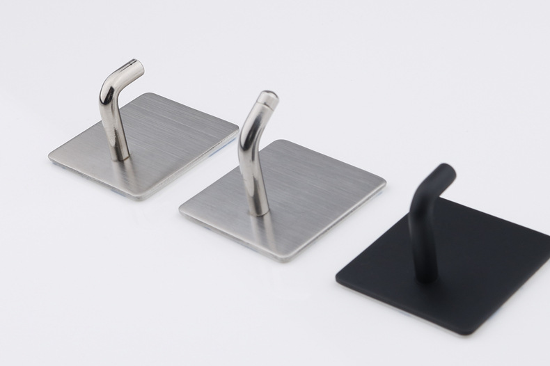 Kitchen and bathroom non staple metal coat and hat hook creative sticky hook stainless steel non punch hook single hook